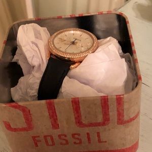 LIMITED EDITION FOSSIL ROSE GOLD and CRYSTAL WATCH
